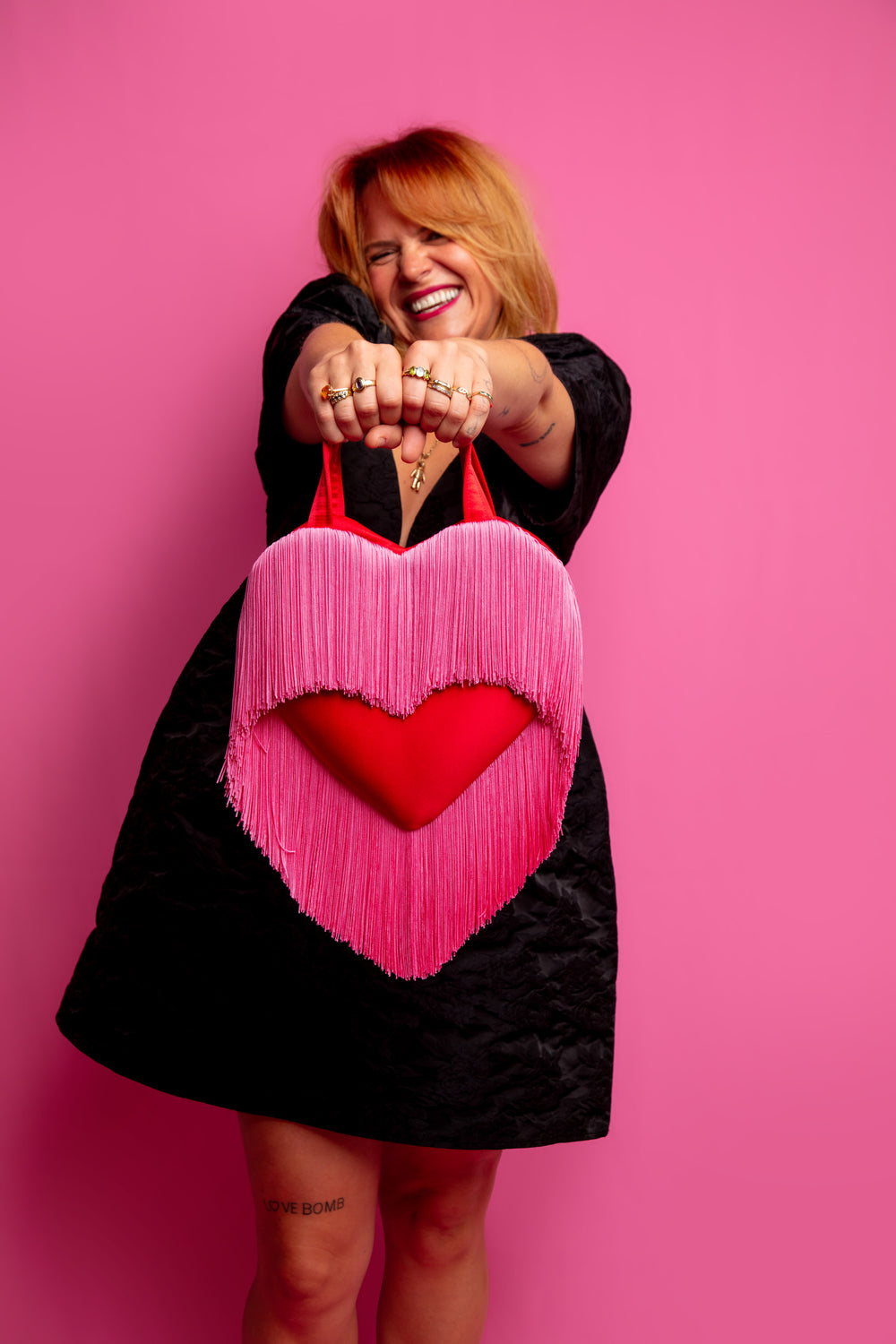 The Classic 2.0 - Mini Love Bomb Fringe Heart Bag