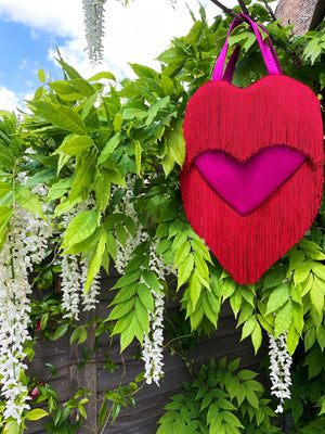 Scarlett - Mini Love Bomb Fringe Heart Bag