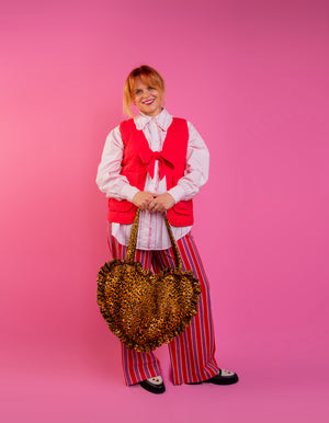 Snazzy Leopard Maxi and Mini Love Bomb Heart Bag
