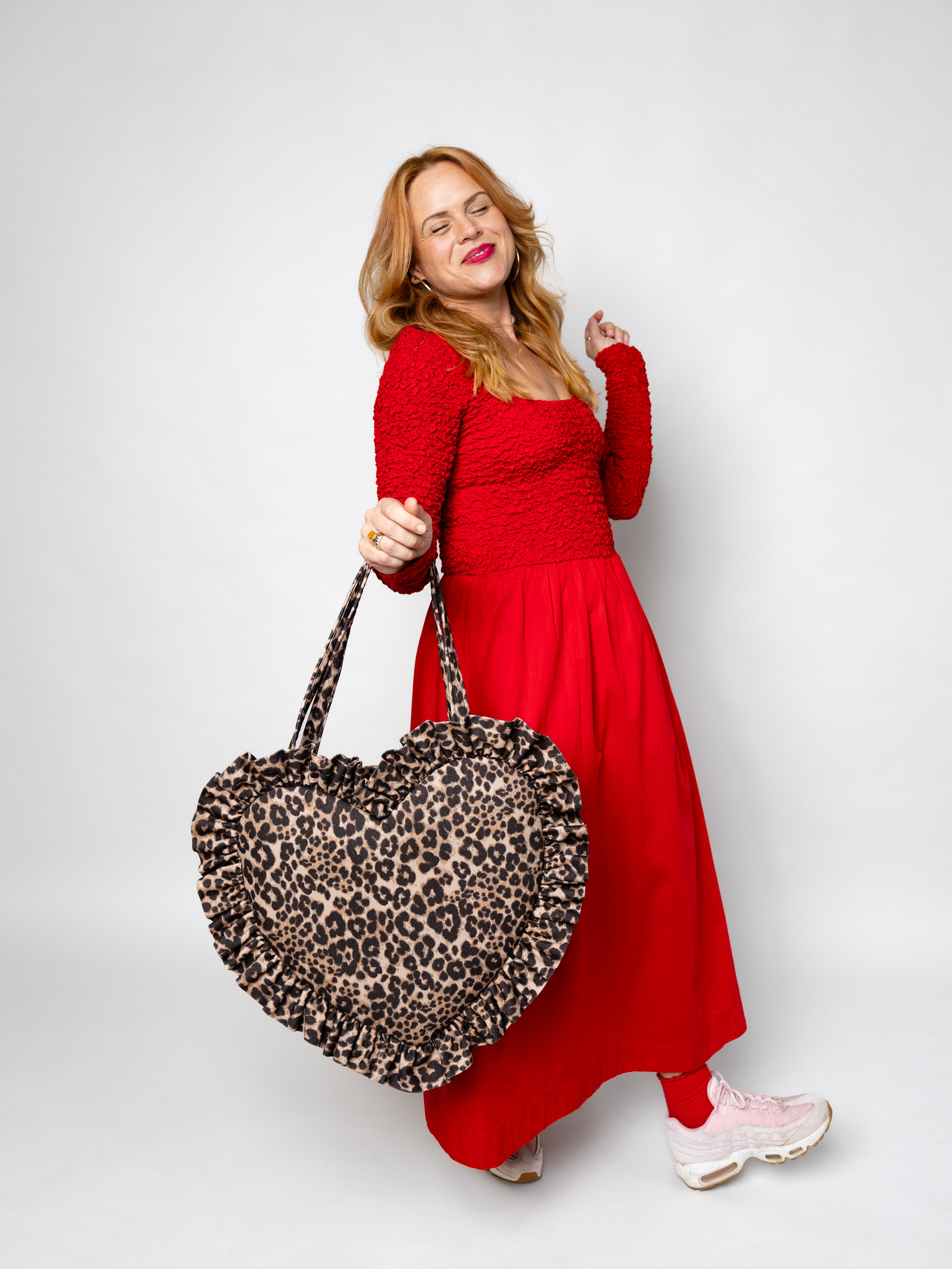 Pleasure - Maxi and Mini Love Bomb Leopard Print Heart Bag