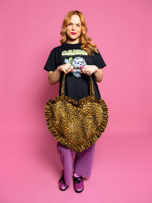 Snazzy Leopard Maxi and Mini Love Bomb Heart Bag