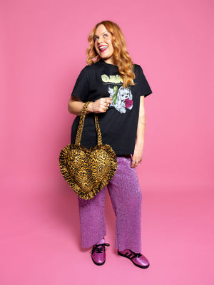 Snazzy Leopard Maxi and Mini Love Bomb Heart Bag