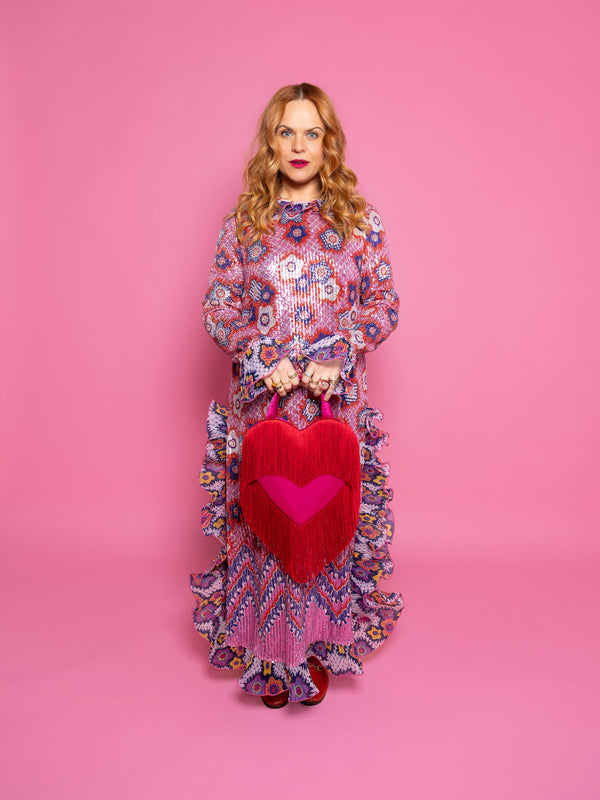 Scarlett - Mini Love Bomb Fringe Heart Bag