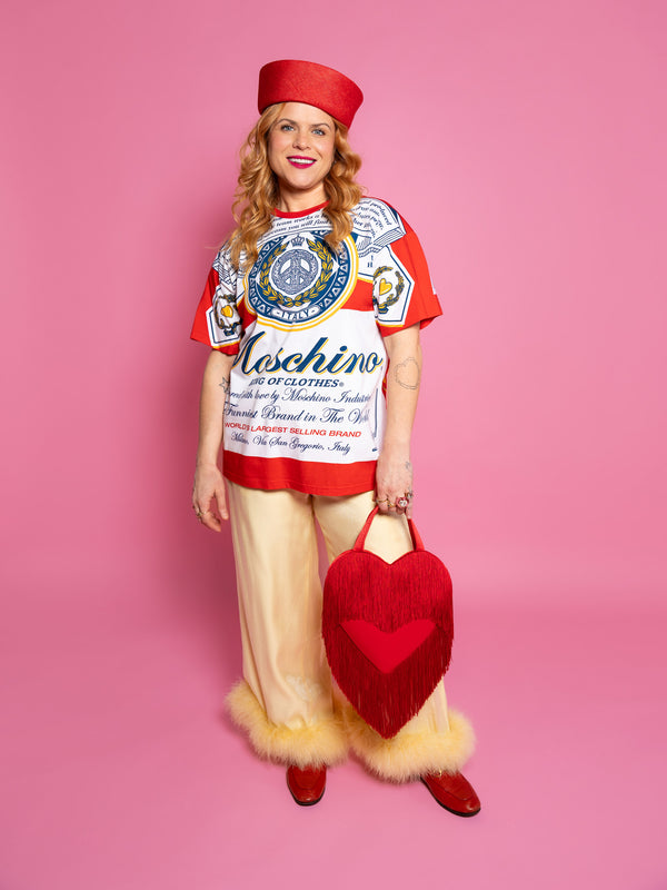 Paint The Town Red - Mini Love Bomb Fringe Heart Bag