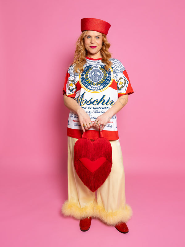 Paint The Town Red - Mini Love Bomb Fringe Heart Bag