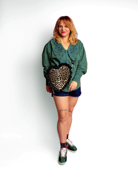 The Leopard Cross Body Love Bomb Heart Bag (pre order for end November)