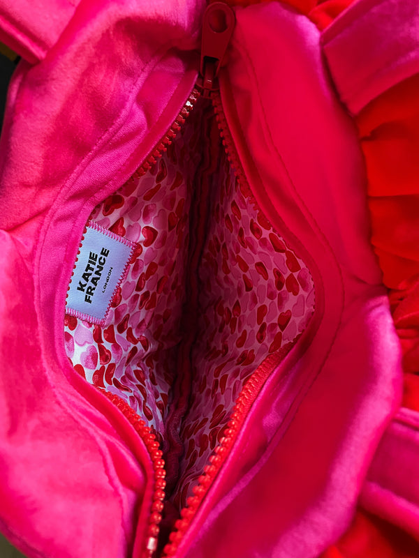 Birdie - Velvet Maxi Love Bomb Heart Bag